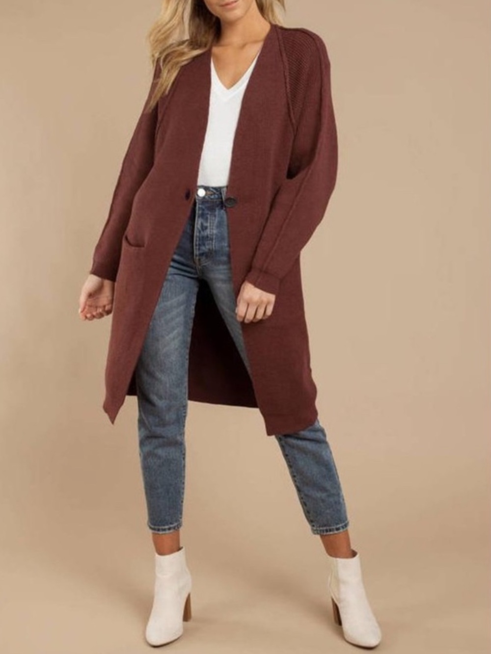 Free People Irreplaceable Cardigan Sweater Plum Ribbed Knit Button Front Size XS